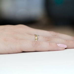 Pierścionek z Brylantami 0,02ct z żółtego złota próby 585. W-0179